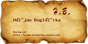 Héjas Boglárka névjegykártya