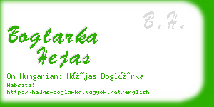 boglarka hejas business card